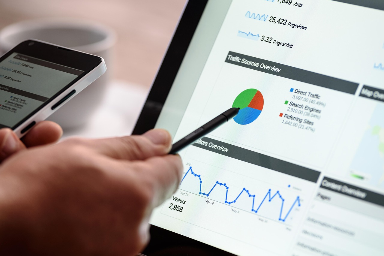 Consulente SEO al lavoro con una shermata di Google Analytics