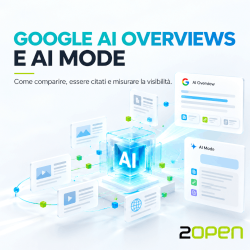 Come comparire su Google AI Overview e AI Mode - 2open